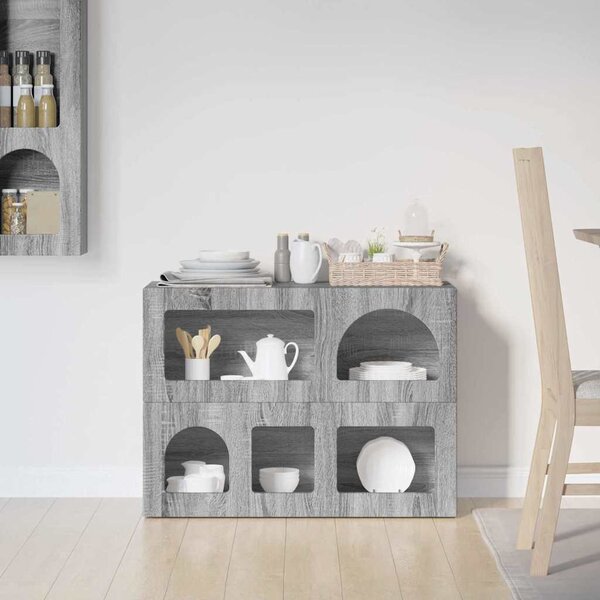 Széf Szürke Sonoma 80,5 x 35 x 59 cm Faanyag
