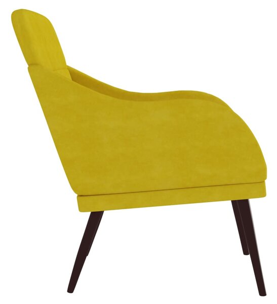 Sárga bársonyfotel 63 x 76 x 80 cm