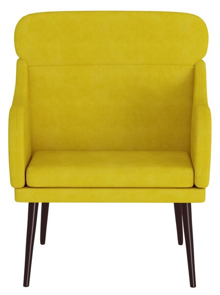Sárga bársonyfotel 63 x 76 x 80 cm