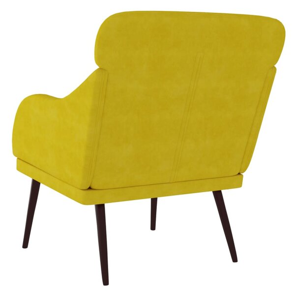 Sárga bársonyfotel 63 x 76 x 80 cm