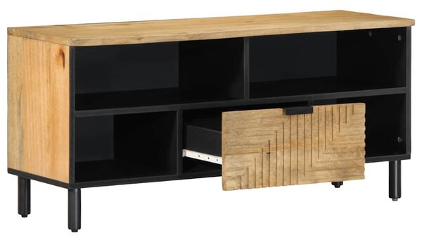 Barna tömör mangófa TV-szekrény 100 x 33 x 46 cm