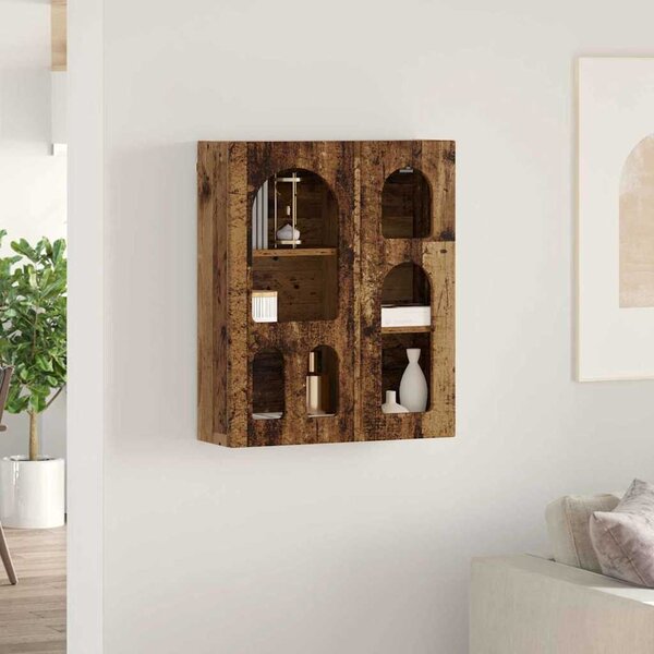 Függő szekrény polcokkal Öreg fa 59 x 20 x 71.5 cm Faanyag