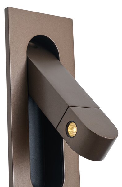 2 darabos modern fali lámpa szett sötét bronz színben, LED-del és USB-C porttal - Hilton