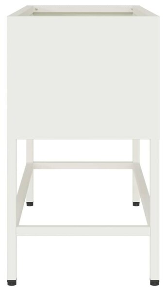 Magas Kerti Cserép Fehér 60 x 26 x 45 cm Acél