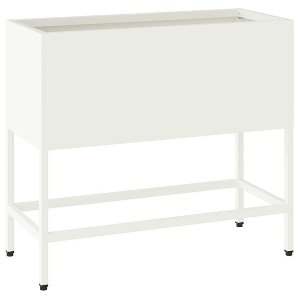 Magas Kerti Cserép Fehér 60 x 26 x 45 cm Acél