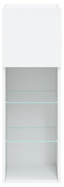 2 db fehér TV-szekrény LED-világítással 30,5 x 30 x 90 cm
