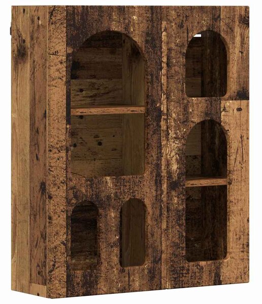 Függő szekrény polcokkal Öreg fa 59 x 20 x 71.5 cm Faanyag