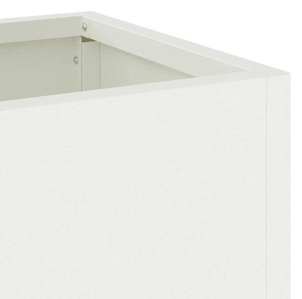 Magas Kerti Cserép Fehér 60 x 26 x 45 cm Acél