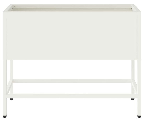 Magas Kerti Cserép Fehér 60 x 26 x 45 cm Acél