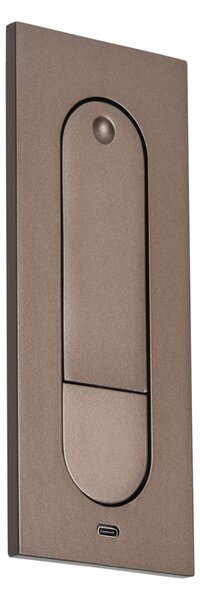 Modern fali lámpa sötét bronz színben, LED-del és USB-C porttal - Hilton