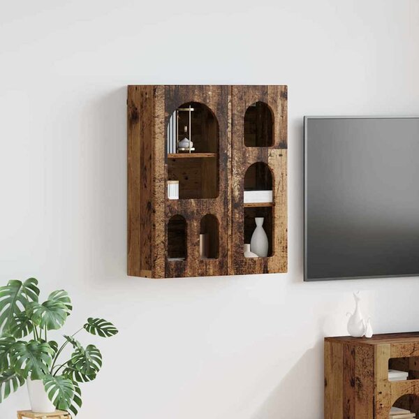 Függő szekrény polcokkal Öreg fa 59 x 20 x 71.5 cm Faanyag