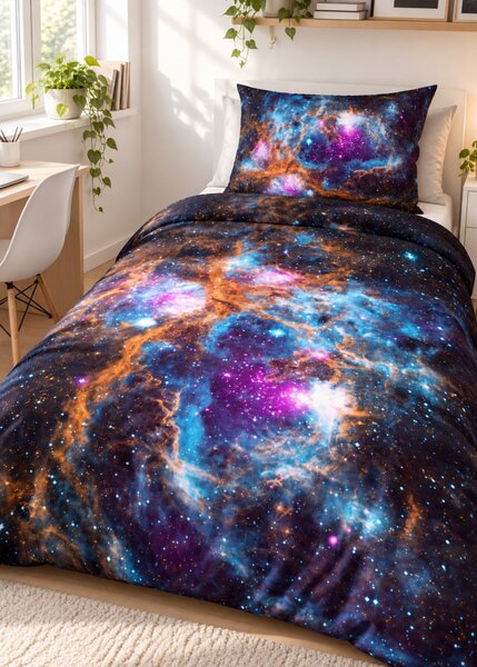 3d ágyneműhuzat Galaxy mikroplüss 140x200 cm