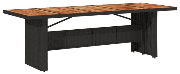 11 részes fekete polyrattan kerti bisztrógarnitúra párnákkal