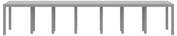 Kerti Asztal Világosszürke 400 x 100 x 73 cm polirattan