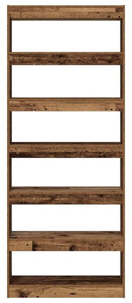 Könyvespolc polcokkal Öreg fa 80 x 30 x 198 cm Faanyag