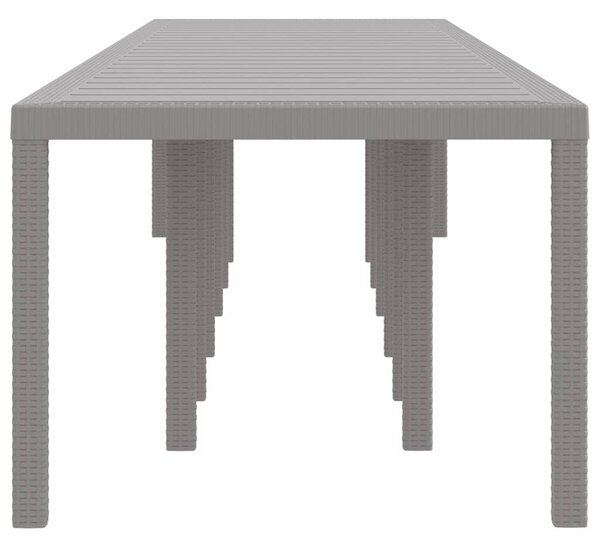 Kerti Asztal Világosszürke 400 x 100 x 73 cm polirattan