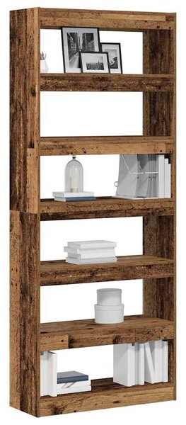 Könyvespolc polcokkal Öreg fa 80 x 30 x 198 cm Faanyag