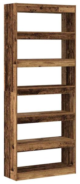 Könyvespolc polcokkal Öreg fa 80 x 30 x 198 cm Faanyag