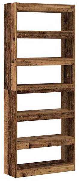 Könyvespolc polcokkal Öreg fa 80 x 30 x 198 cm Faanyag