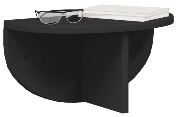 Falpolc Falra szerelhető Fekete 38 x 19 x 19 cm Szerelt Fa