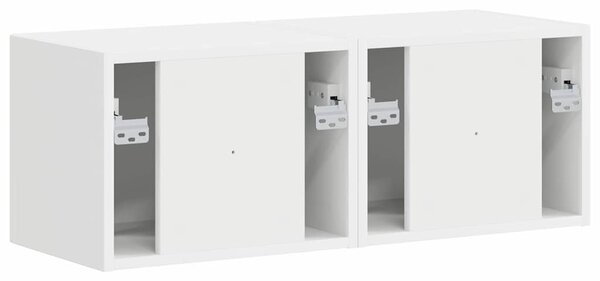 TV Fali Szekrény 2 pcs Fehér 60 x 31 x 29.5 cm Faanyag