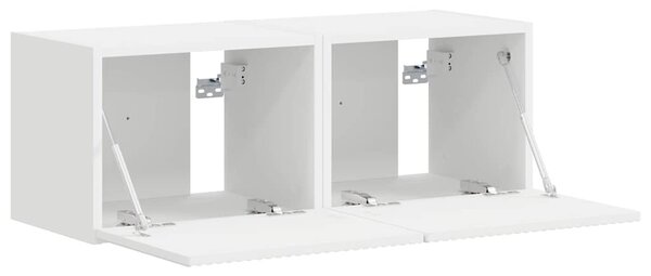 TV Fali Szekrény 2 pcs Fehér 60 x 31 x 29.5 cm Faanyag
