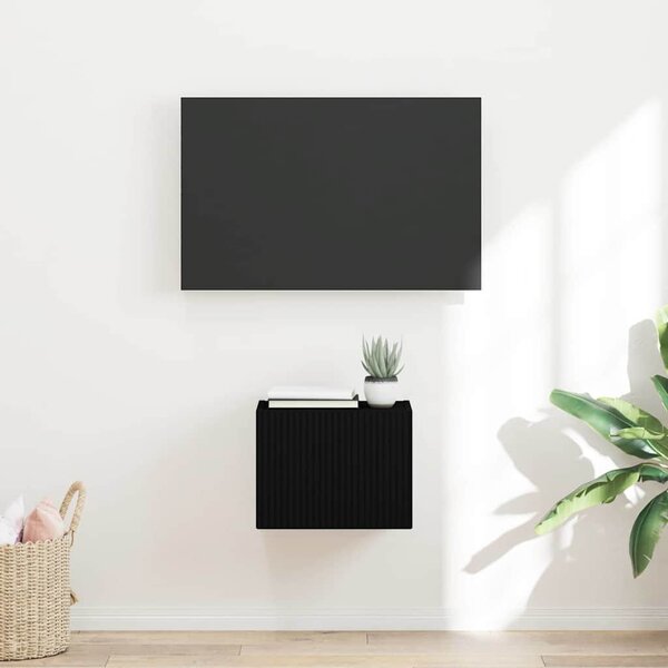 TV Fali Szekrény Fekete 39 x 31 x 29,5 cm Faanyag