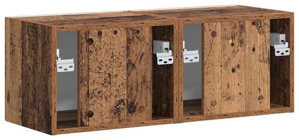 TV Fali Szekrény 2 pcs Öreg fa 60 x 31 x 29.5 cm Faanyag