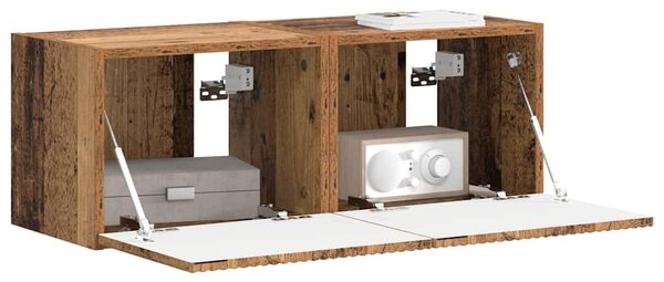 TV Fali Szekrény 2 pcs Öreg fa 60 x 31 x 29.5 cm Faanyag