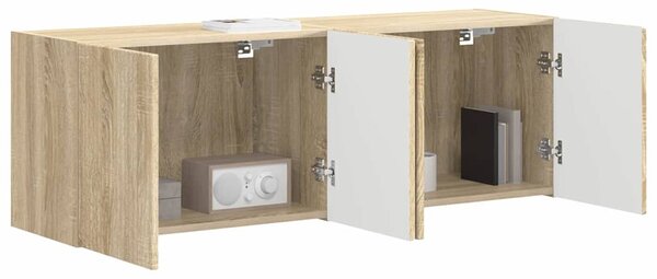 TV Fali Szekrény 2 pcs Sonoma tölgy 59,5 x 31 x 40 cm Faanyag
