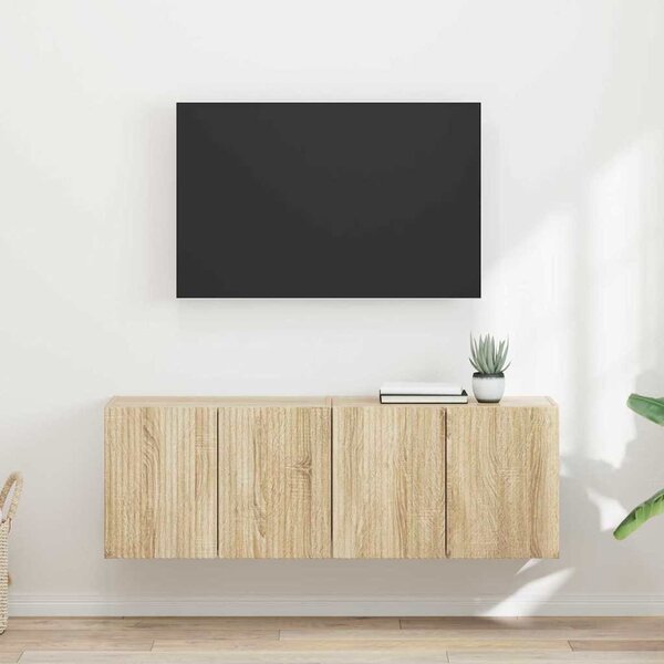 TV Fali Szekrény 2 pcs Sonoma tölgy 59,5 x 31 x 40 cm Faanyag