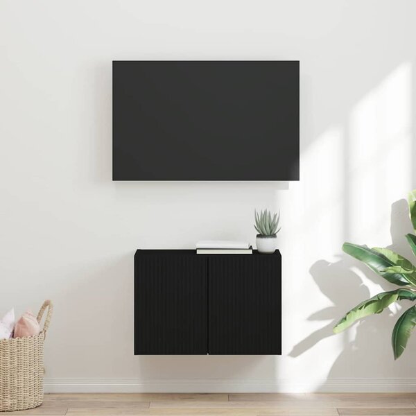 TV Fali Szekrény Fekete 59,5 x 31 x 40 cm Faanyag