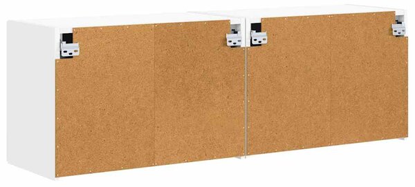 TV Fali Szekrény 2 pcs Fehér 59,5 x 31 x 40 cm Faanyag
