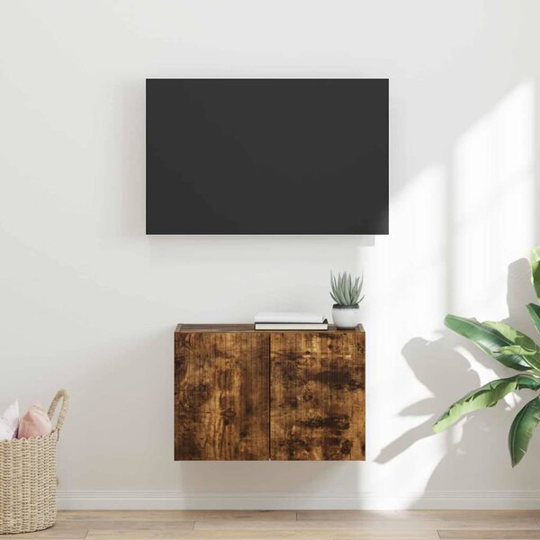 TV Fali Szekrény 59,5 x 31 x 40 cm Füstölt tölgy Szerelt Fa