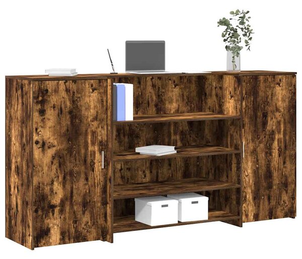 Recepciós pult füstös tölgy 200x50x103,5 cm szerelt fa