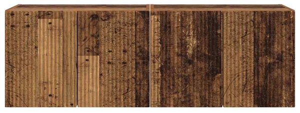 TV Fali Szekrény 2 pcs Öreg fa 59,5 x 31 x 40 cm Faanyag