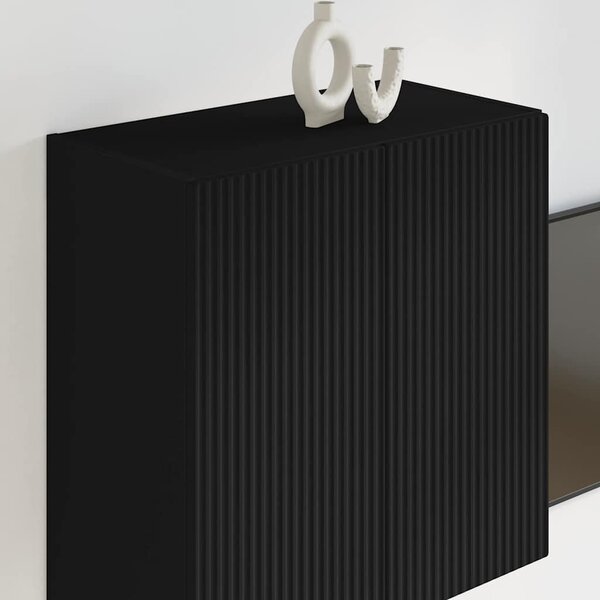 TV Fali Szekrény Fekete 59,5 x 31 x 60 cm Faanyag