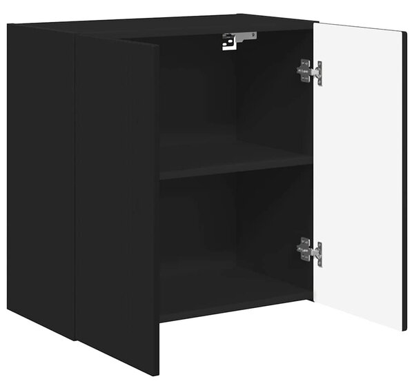 TV Fali Szekrény Fekete 59,5 x 31 x 60 cm Faanyag