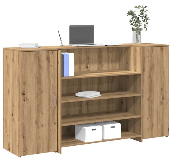 Recepciós pult kézműves tölgy 180x50x103,5 cm szerelt fa