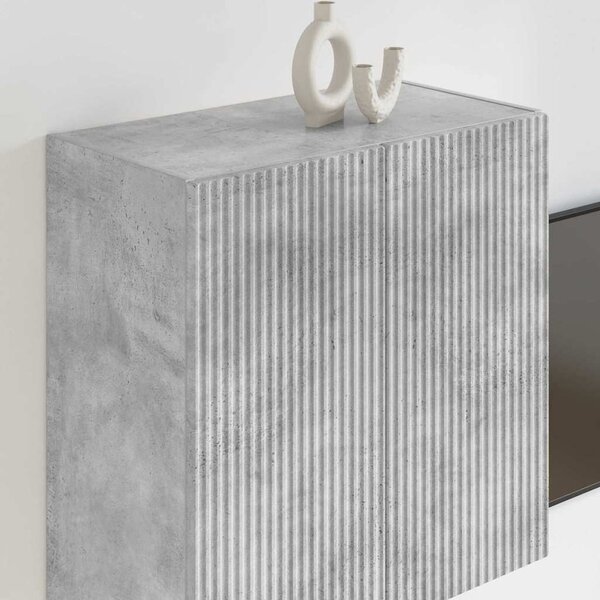 TV Fali Szekrény 59,5 x 31 x 60 cm Beton Szürke Szerelt Fa