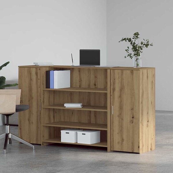 Recepciós pult kézműves tölgy 180x50x103,5 cm szerelt fa