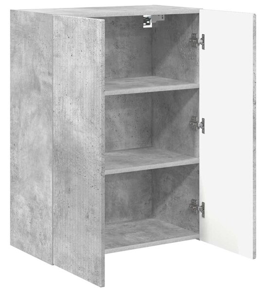 TV Fali Szekrény 59,5 x 31 x 80 cm Beton Szürke Szerelt Fa