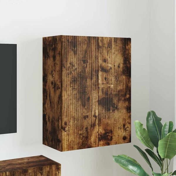 TV Fali Szekrény 59,5 x 31 x 80 cm Füstölt tölgy Szerelt Fa