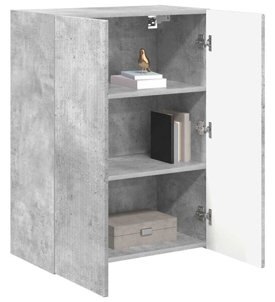 TV Fali Szekrény 59,5 x 31 x 80 cm Beton Szürke Szerelt Fa