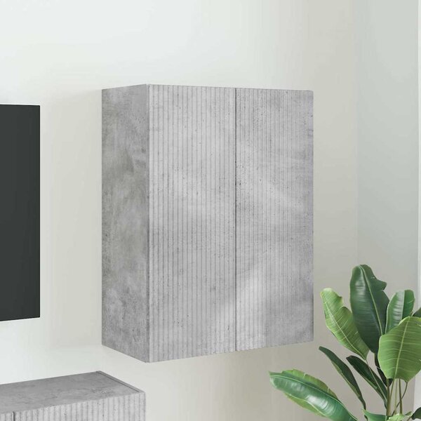 TV Fali Szekrény 59,5 x 31 x 80 cm Beton Szürke Szerelt Fa