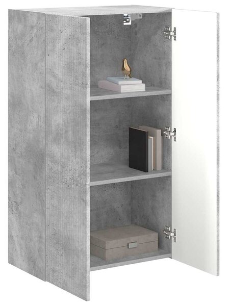 TV Fali Szekrény 59,5 x 31 x 100 cm Beton Szürke Szerelt Fa
