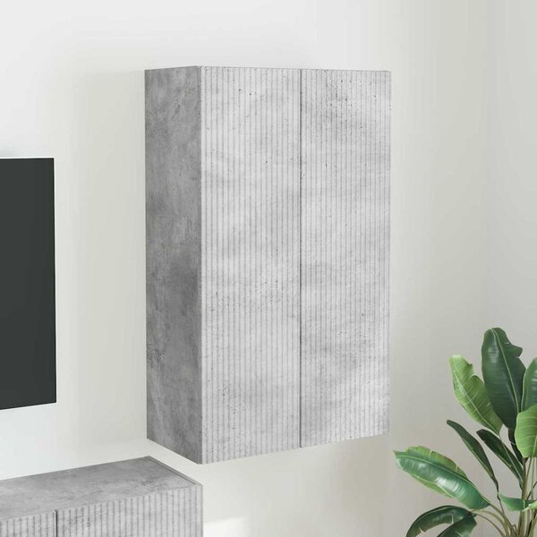 TV Fali Szekrény 59,5 x 31 x 100 cm Beton Szürke Szerelt Fa