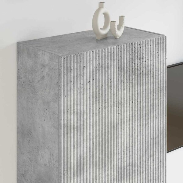 TV Fali Szekrény 59,5 x 31 x 100 cm Beton Szürke Szerelt Fa