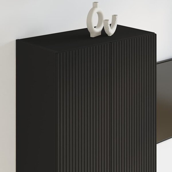 TV Fali Szekrény Fekete 59,5 x 31 x 100 cm Faanyag
