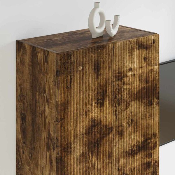 TV Fali Szekrény 59,5 x 31 x 100 cm Füstölt tölgy Szerelt Fa